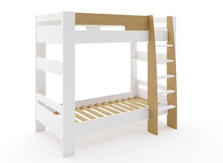 Lit superposé séparable london Anthracite+Blanc+Blanc & bois 16 - vertbaudet enfant 