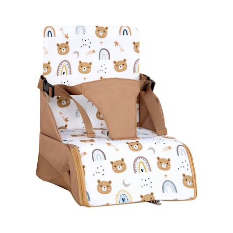 Rehausseur de chaise bébé nomade en tissu Camel 1 - vertbaudet enfant 