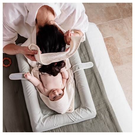 Cape de bain tablier xxl parent/bébé Écru+Rose 6 - vertbaudet enfant 