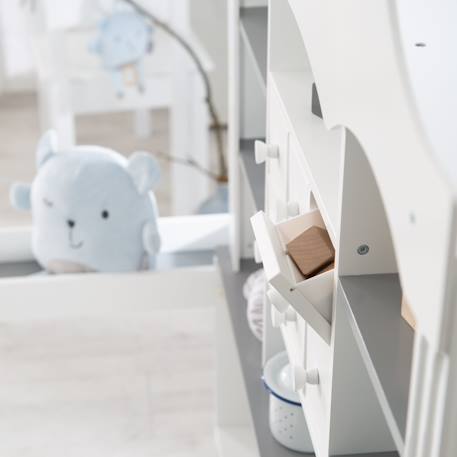 Marchande enfant en bois à 6 tiroirs candy shop Blanc - gris /sans accessoires 2 - vertbaudet enfant 