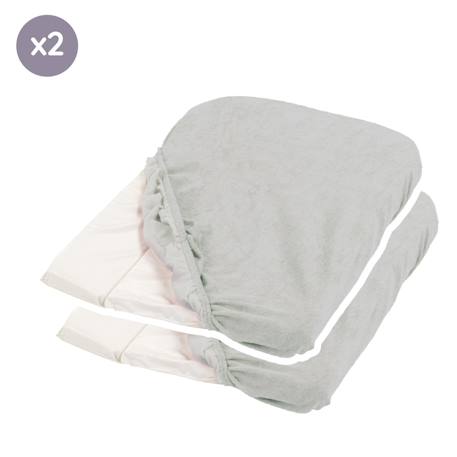 Lot de 2 housses de matelas à langer Gris clair 3 - vertbaudet enfant 