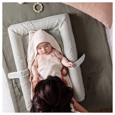 Cape de bain tablier xxl parent/bébé Écru+Rose 5 - vertbaudet enfant 