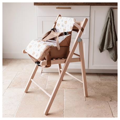 Rehausseur de chaise bébé nomade en tissu Camel 4 - vertbaudet enfant 