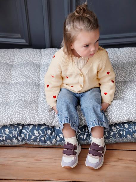 Gilet bébé brodé en côtes anglaises écru+marine+vert d'eau 3 - vertbaudet enfant 