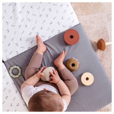 Tapis de jeu bébé terrazzo Lapins+Modèle black and white 4 - vertbaudet enfant 