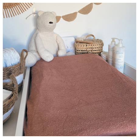 Housse de matelas à langer en éponge Cassonade+Gris+Rose 3 - vertbaudet enfant 