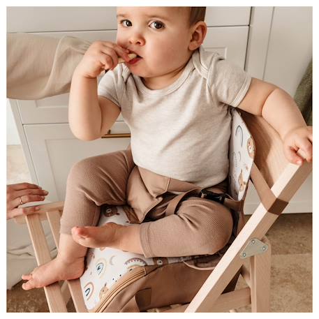 Rehausseur de chaise bébé nomade en tissu Camel 2 - vertbaudet enfant 