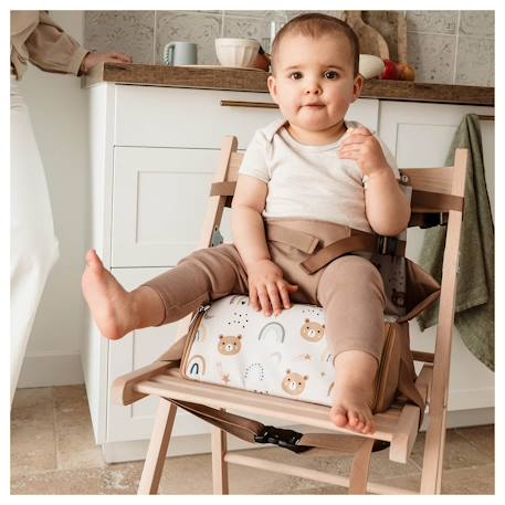 Rehausseur de chaise bébé nomade en tissu Camel 6 - vertbaudet enfant 