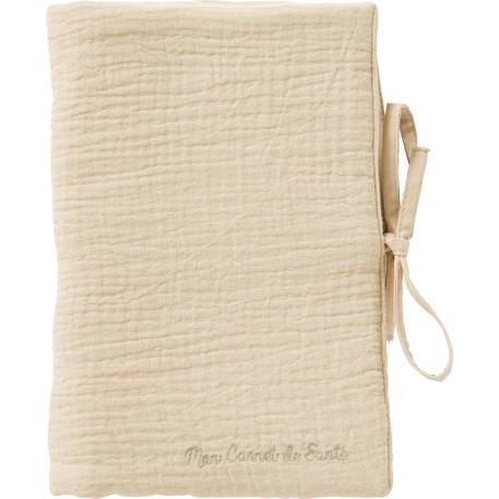 Protège carnet de santé gaze de coton fougère Beige+Ecru+Vert d'eau 1 - vertbaudet enfant 