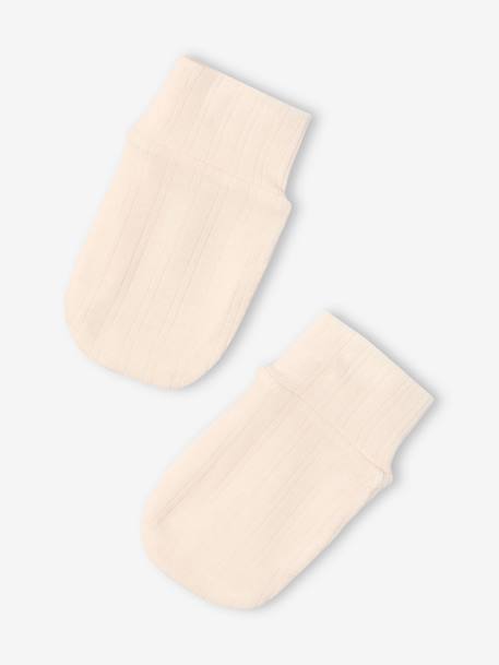 Kit naissance 5 pièces : brassière + pantalon + bonnet + gants + pochon écru 6 - vertbaudet enfant 