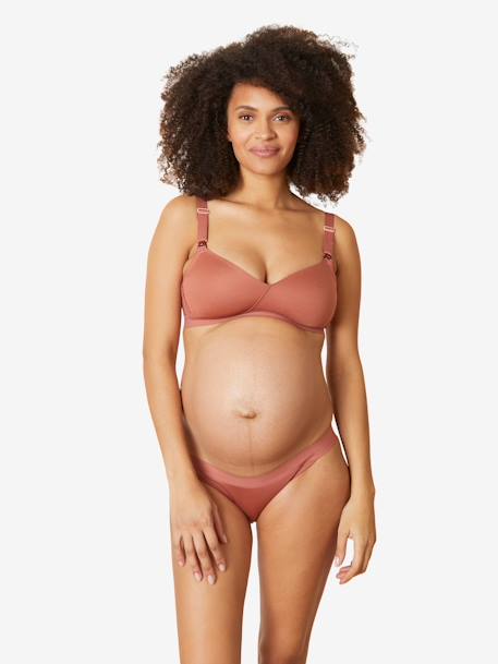 Soutien-gorge de grossesse et d'allaitement Serena CACHE C¼UR sans armatures Gris chiné/noir+NOIR+Rose pâle (Blush)+terracotta 18 - vertbaudet enfant 