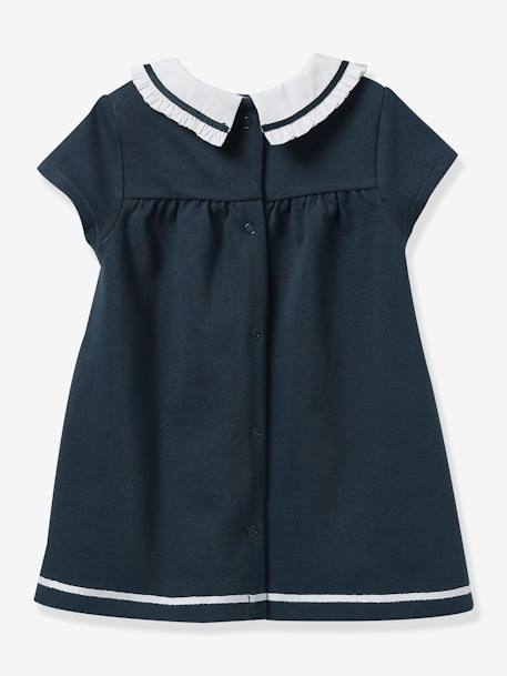 Robe maille piquée bébé en coton bio bleu ardoise 2 - vertbaudet enfant 