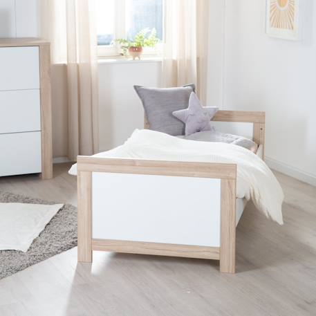 Lit évolutif transformable en lit junior malo Blanc - chêne sonoma scié 5 - vertbaudet enfant 