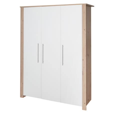 Armoire bébé 3 portes à fermeture douce malo Blanc - chêne sonoma scié 1 - vertbaudet enfant 