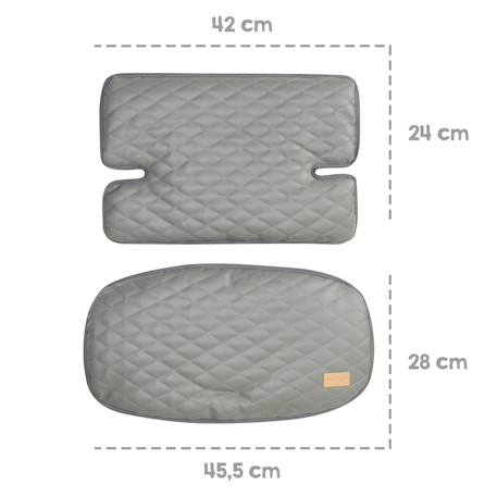Coussins matelassés en cuir pu déperlant pour chaises hautes sit up Anthracite+Grège+Gris pierre 15 - vertbaudet enfant 