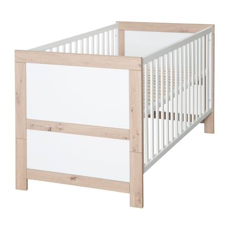 Lit évolutif transformable en lit junior malo Blanc - chêne sonoma scié 1 - vertbaudet enfant 