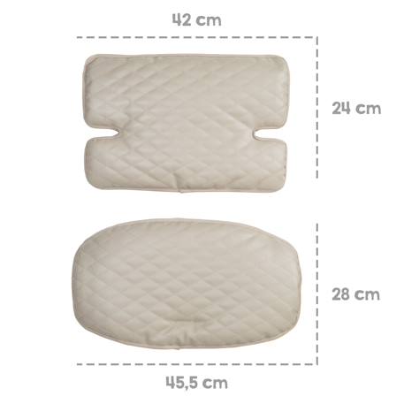 Coussins matelassés en cuir pu déperlant pour chaises hautes sit up Anthracite+Grège+Gris pierre 10 - vertbaudet enfant 