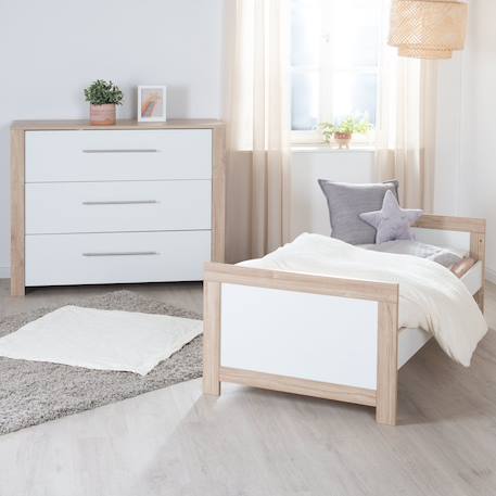 Chambre bébé évolutive 2 pièces - fermeture soft-close malo Blanc - chêne sonoma scié 6 - vertbaudet enfant 