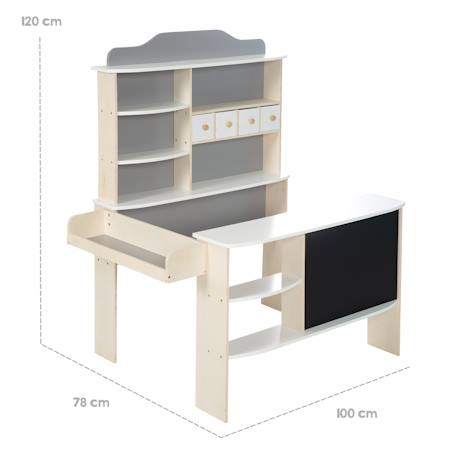 Marchande en bois à 4 tiroirs et tableau à craie Naturel / avec accessoires+Naturel / sans accessoires 6 - vertbaudet enfant 