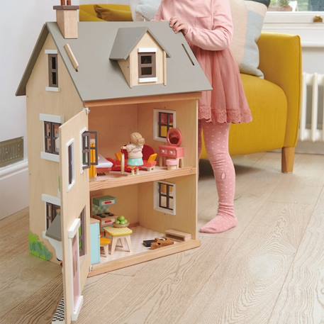 Grande Maison de Poupées Villa Beige, gris, vert 6 - vertbaudet enfant 