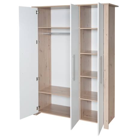 Armoire bébé 3 portes à fermeture douce malo Blanc - chêne sonoma scié 5 - vertbaudet enfant 