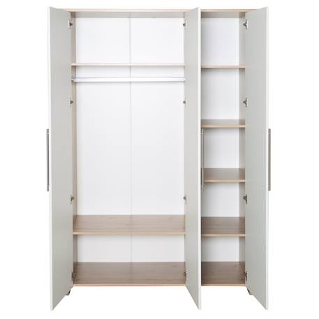 Armoire bébé 3 portes à fermeture douce malo Blanc - chêne sonoma scié 3 - vertbaudet enfant 