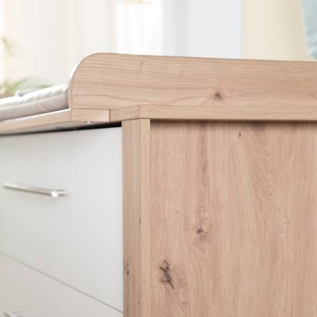 Commode à langer évolutive 3 tiroirs malo Blanc - chêne sonoma scié 4 - vertbaudet enfant 