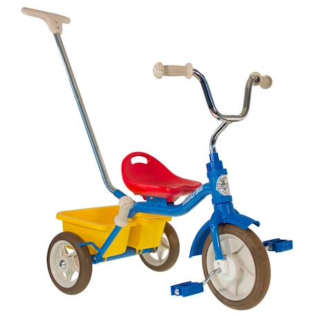 Tricycle métal avec canne et benne Bleu 1 - vertbaudet enfant 