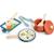 Kit de casserole et poêle en bois Bleu, rouge, blanc 1 - vertbaudet enfant 
