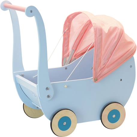 Landau en bois pour poupée Bleu 1 - vertbaudet enfant 