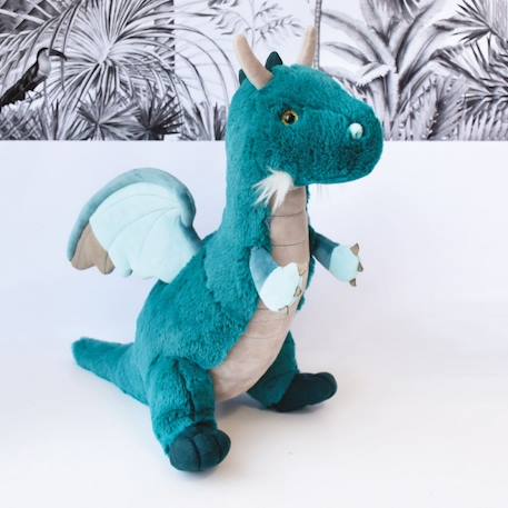 Peluche dragon emeraude 40 cm Bleu 2 - vertbaudet enfant 