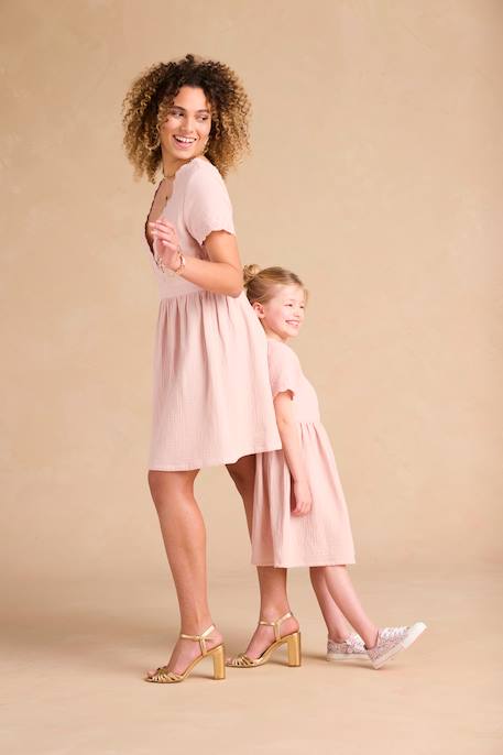 Robe de cérémonie fille matchy matchy capsule mère/fille rose poudré 4 - vertbaudet enfant 