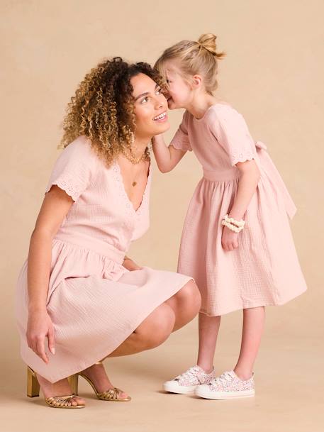Robe de cérémonie fille matchy matchy capsule mère/fille rose poudré 1 - vertbaudet enfant 