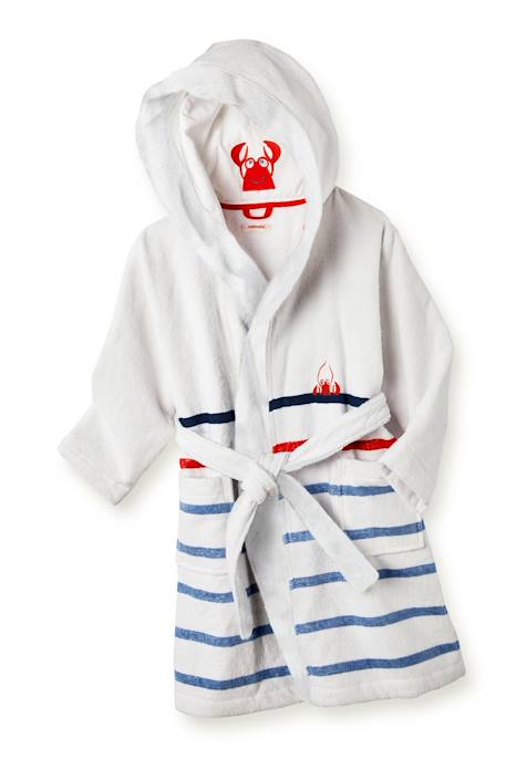 Peignoir de bain garçon créativ côtier coton Blanc 1 - vertbaudet enfant 