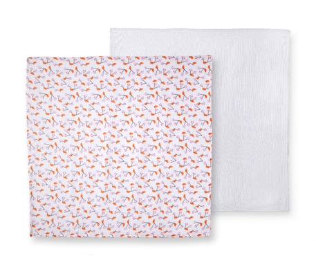 Lot de deux langes escapade kawaii gaze de coton Rose 1 - vertbaudet enfant 