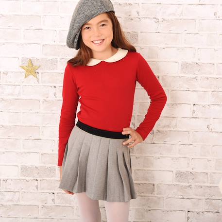 Jupe plissée hiver   laine    london Gris souris 2 - vertbaudet enfant 