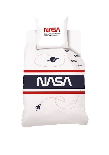 Housse de couette nasa spaceship coton Blanc 1 - vertbaudet enfant 