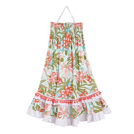 Robe longue   avec dentelle   2-en-1  ibiza Rose violet+Vert orange 11 - vertbaudet enfant 