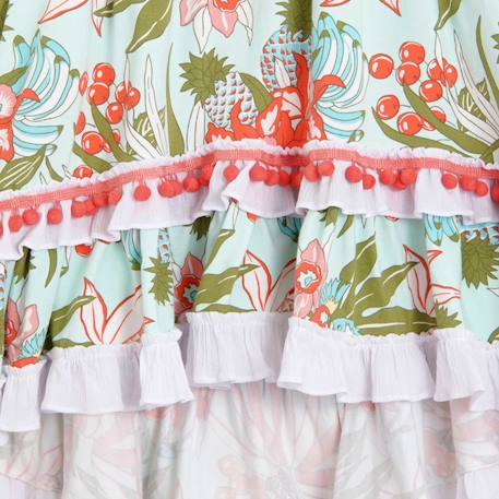 Robe longue   avec dentelle   2-en-1  ibiza Rose violet+Vert orange 10 - vertbaudet enfant 