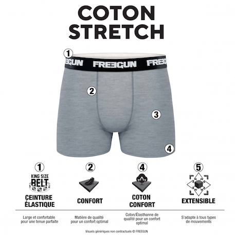 Lot de 4 boxers  coton bleu Noir/bleu 3 - vertbaudet enfant 