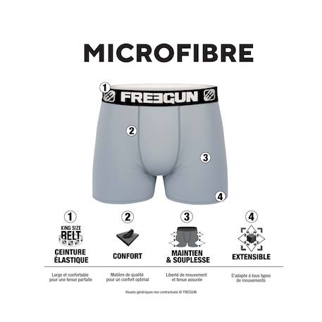 Lot de 5 boxers  uni Noir/blanc 3 - vertbaudet enfant 