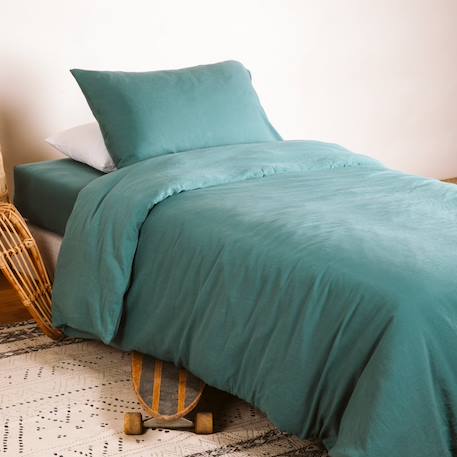 Taie d'oreiller pur coton bio Blanc+Bleu nuit+Ecru+Eucalyptus+Gris tourterelle+Rose nude+Terracotta 19 - vertbaudet enfant 