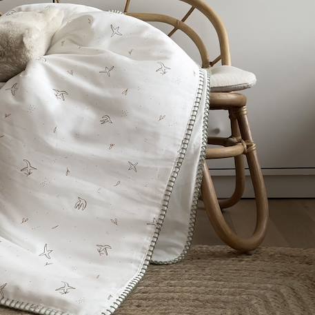 Couverture naissance matelassée l'envolée Ambre+Cyprès 10 - vertbaudet enfant 