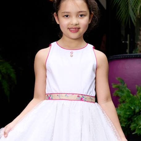 Robe demoiselle d'honneur   liberty  et   hepburn Blanc rose 4 - vertbaudet enfant 