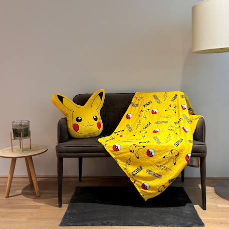 Coussin plaid pokémon 2 en 1 pikachu polyester Jaune 2 - vertbaudet enfant 