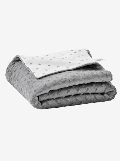 Plaid bébé en polaire minky et molleton STELLA gris+rose 1 - vertbaudet enfant 