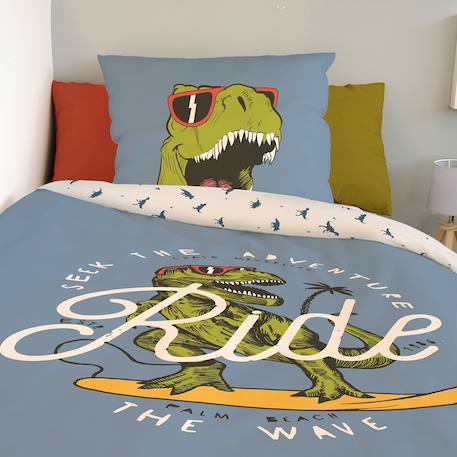 Housse de couette lou&loup dinosaure coton Bleu 4 - vertbaudet enfant 