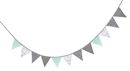 Guirlande de 12 fanions little stars Gris - étoiles+Gris - lapin miffy 3 - vertbaudet enfant 