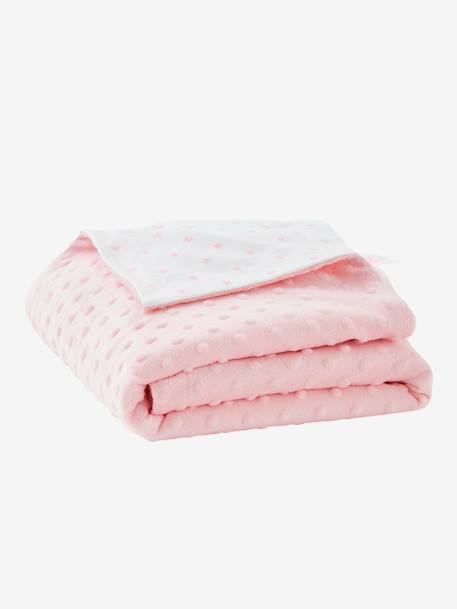 Plaid bébé en polaire minky et molleton STELLA gris+rose 4 - vertbaudet enfant 