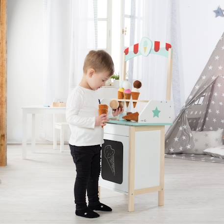 Marchande de glace + 3 cornets et 6 boules en tissu Blanc, menthe et naturel 6 - vertbaudet enfant 